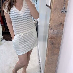 Calvin Klein ivory color crochet swim cover size small with pockets